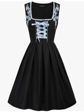Scarlet Darkness Black Blue Dress Oktoberfest Women’s Size M